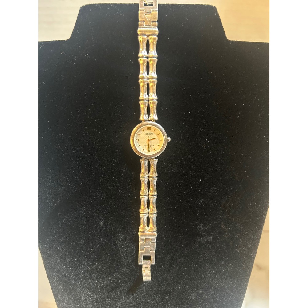 Ecclissi Sterling Silver Bamboo Link Bracelet Watch 31450 White Dial